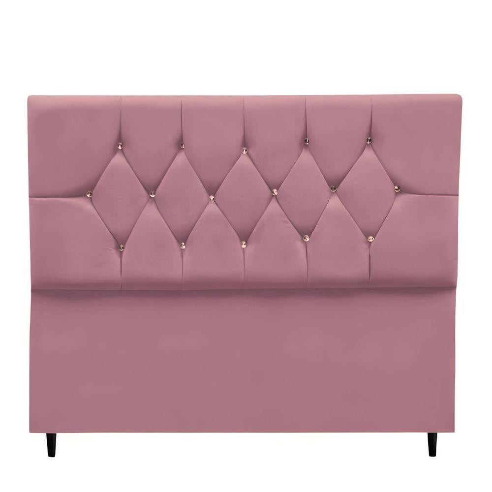 Cabeceira Estofada Cama Box Solteirão 100 Cm Suede Nina rosê - Home & Living