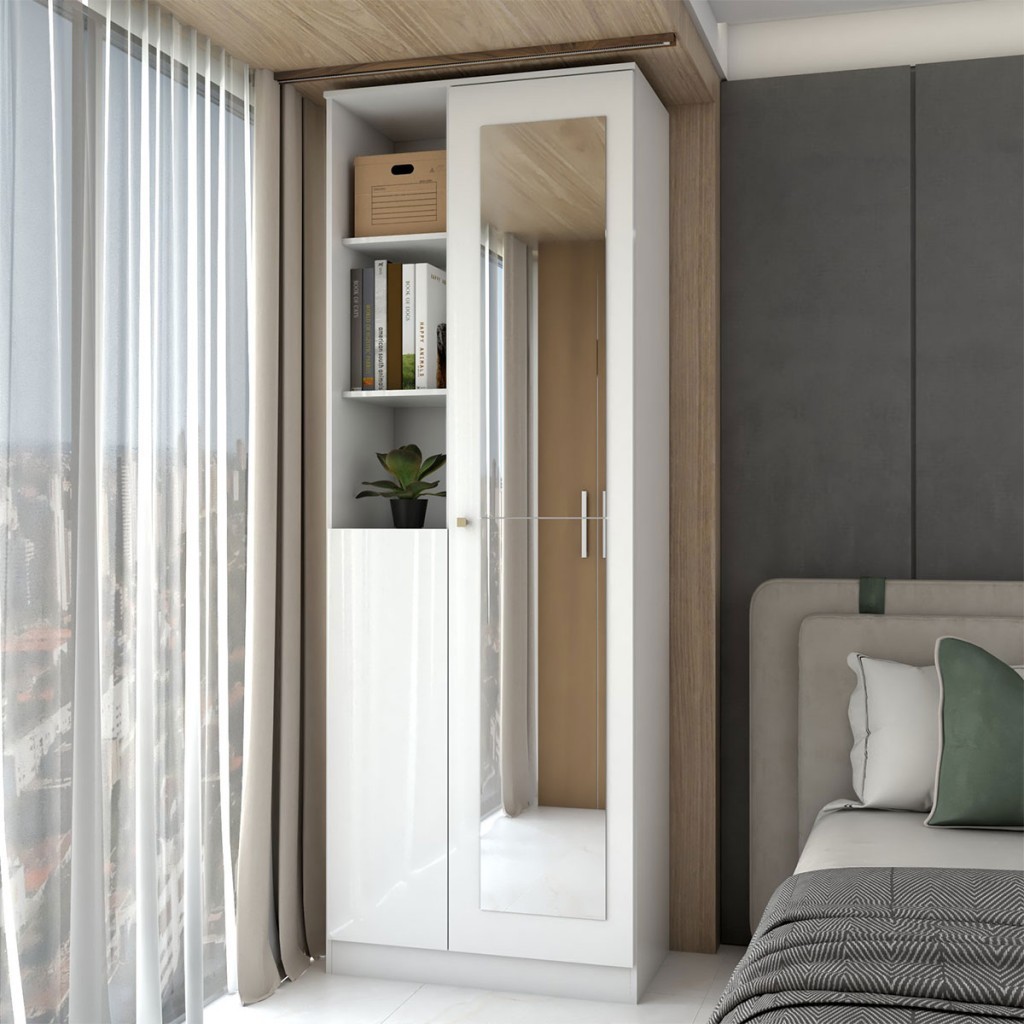 Sapateira Safira 2 Portas 8 Prateleiras com Espelho - Home & Living