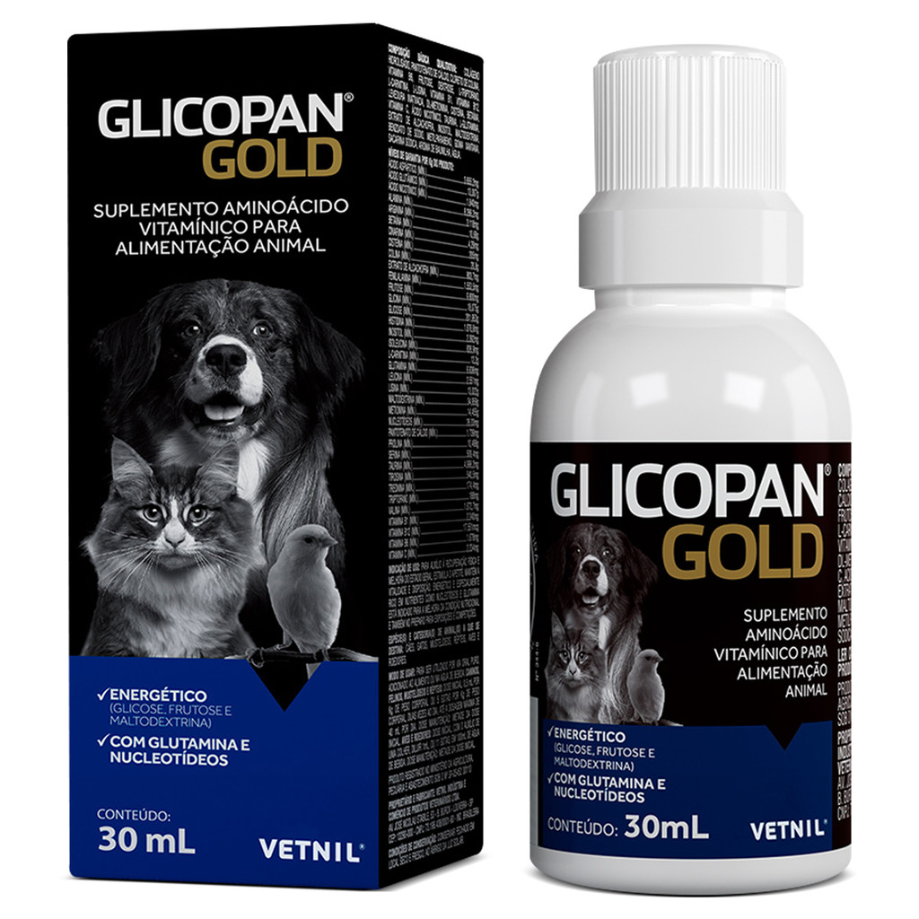 Glicopan Gold 30ml Aminoácido Animais em Oferta na Shopee