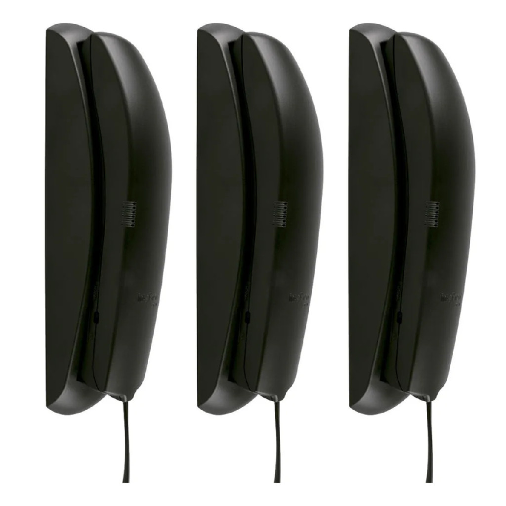 Telefone Gôndola com Fio Intelbras com Função Interfone  TC 20 Preto - 3 Unidades