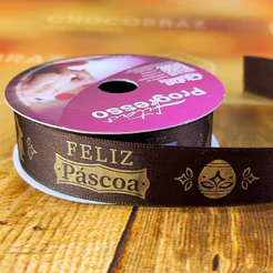 1~4 FITA DE CETIM 22 MM,COM 10 METROS DE FITA - PÁSCOA - FITAS PROGRESSO ( COR 1046 )(CHOCO)