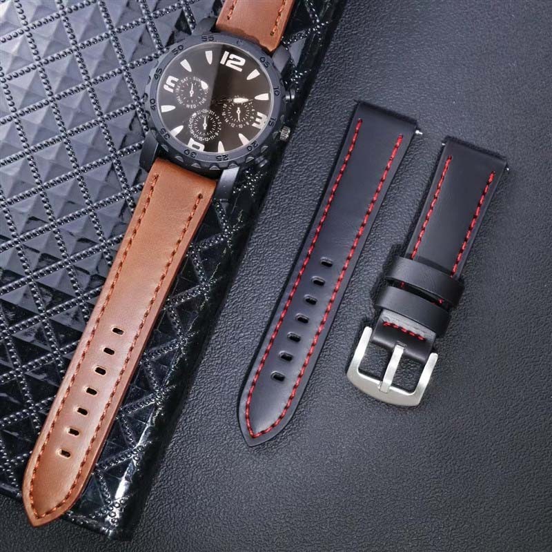 Pulseira De Relógio De Couro Genuíno De Liberação Rápida 18mm 20mm 22mm 24mm Pulseiras Universais Para Homens E Mulheres