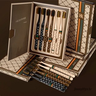 6 peças/conjunto de escovas de dentes de cerdas macias, caixa de presente de alta qualidade, conjunto de escovas em Oferta na Shopee