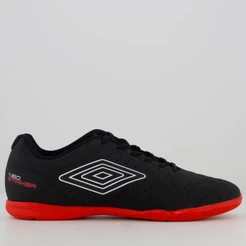 Chuteira Umbro Neo Striker Futsal Preta Vermelha e Branca
