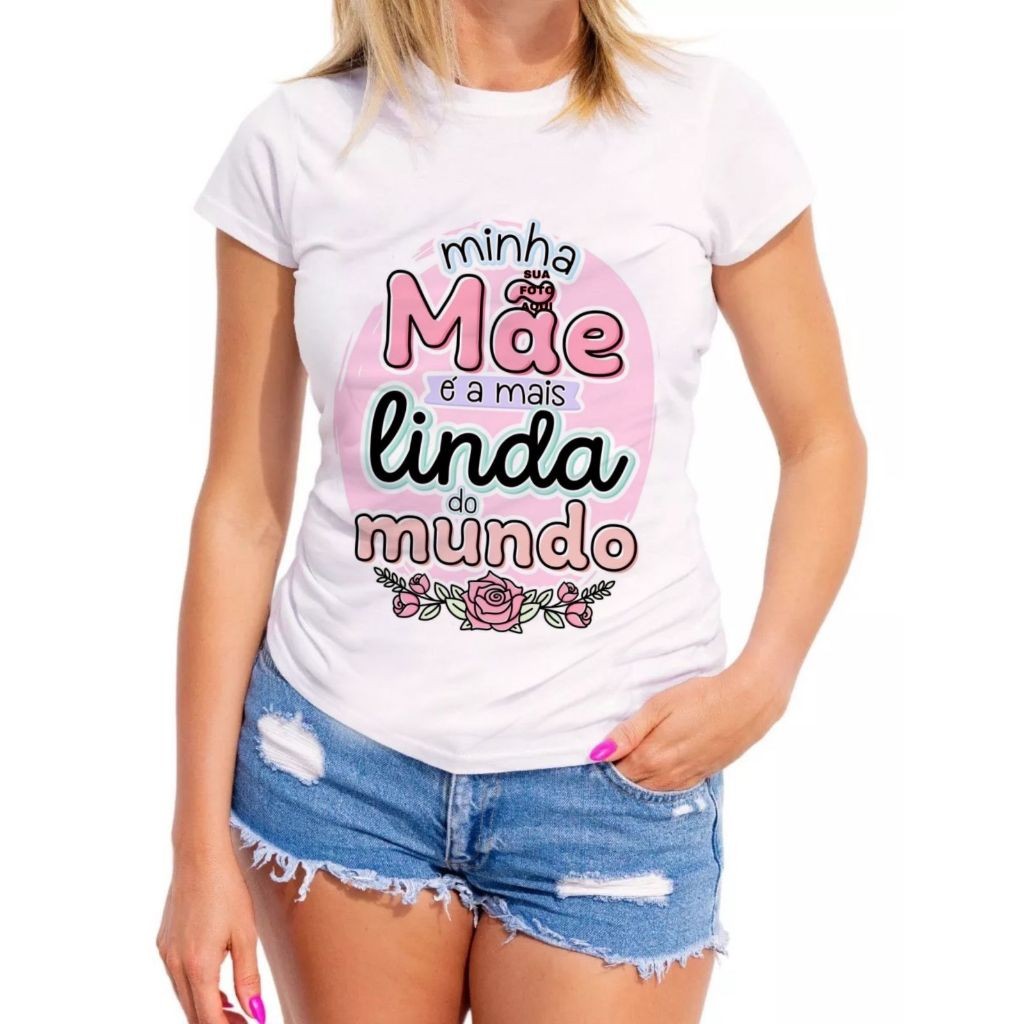 Camiseta feminina Personalizada Baby Look Estampada MÃES unissex