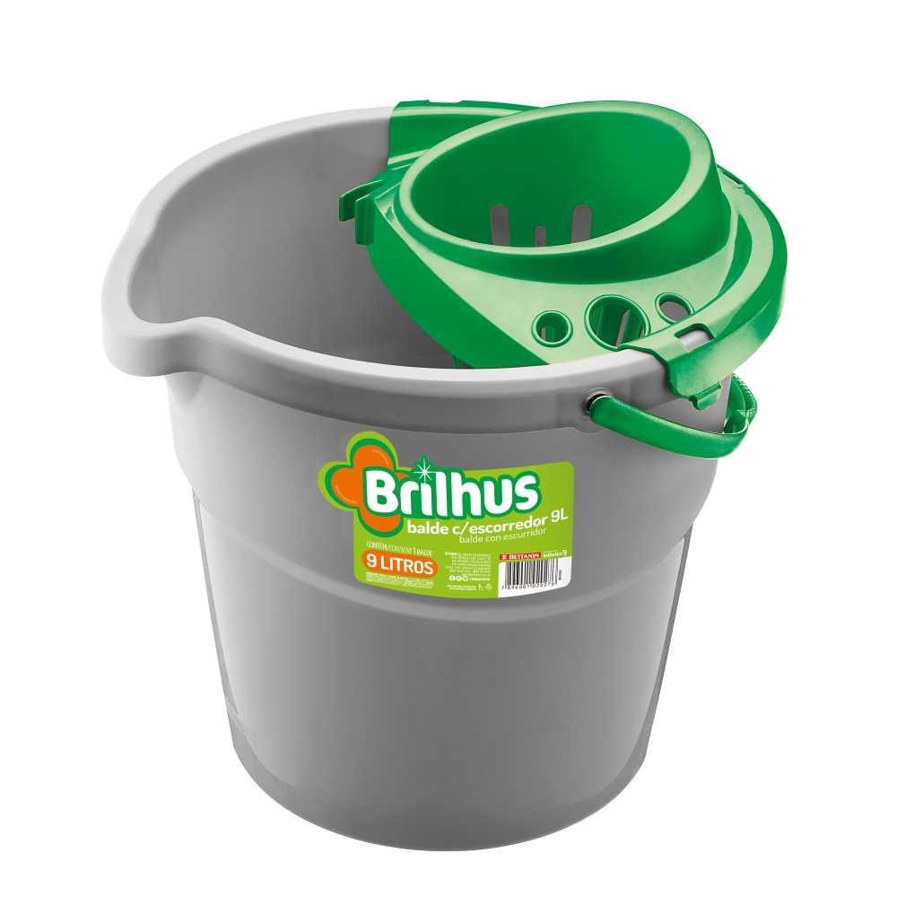 Balde Plástico com Escorredor 9L Brilhus Bettanin em Oferta na Shopee