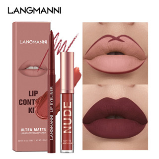 Langmanni | Conjunto 2 Peças Gloss e Lápis Labial Efeito Matte