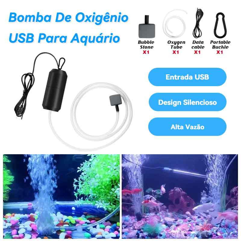 Bomba de Aquário USB Portátil para Oxigenação Eficiente em Tanques de Água Doce e Salgada em Oferta na Shopee