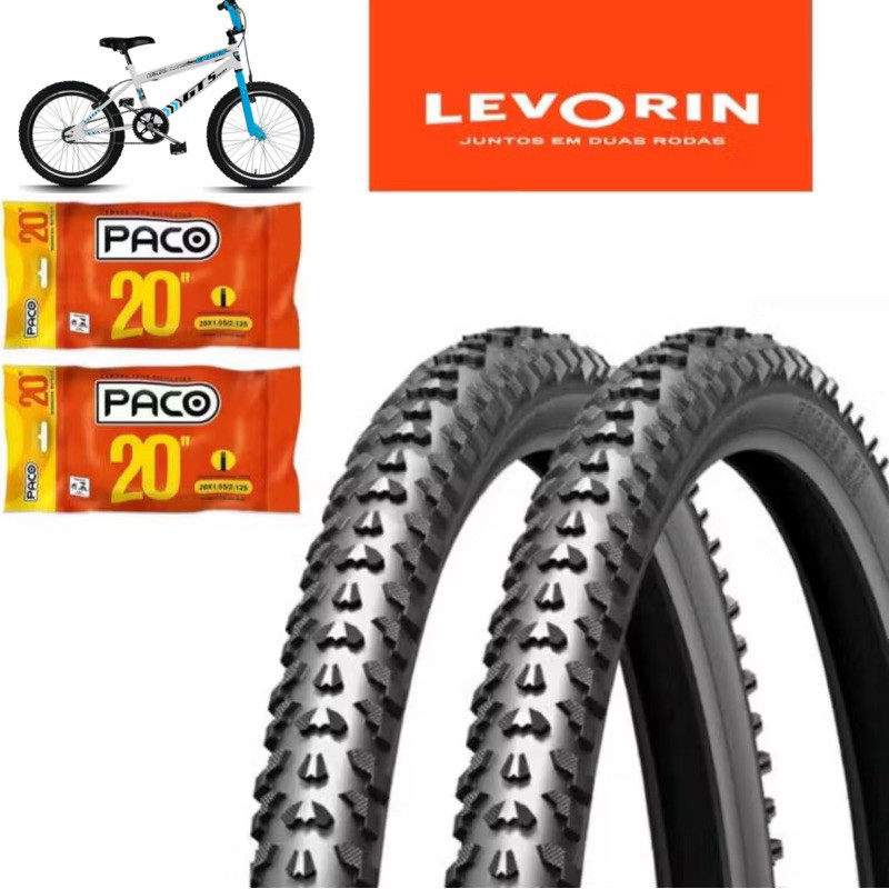 Pneu Bicicleta Aro 20 Levorin Excess 20 x 1.75 Pneu Bike MTB - Sports & Outdoors