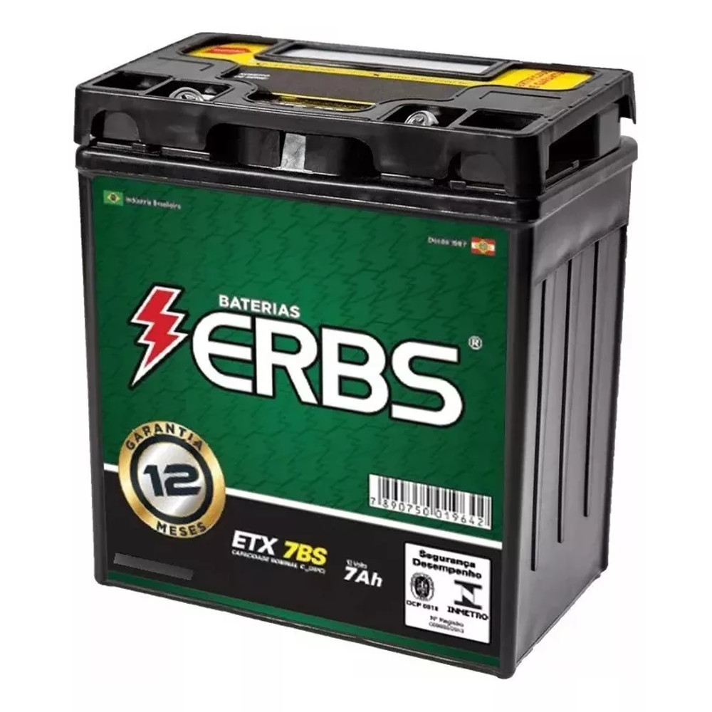 BATERIA ERBS ETX 7BS (YTX7L-BS) BIZ125 XR125 CB300 em Oferta na Shopee