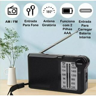 Rádio De Bolso Mini Portátil FM/AM 2 Bandas Retrô Altomex Modelo AL-355 em Oferta na Shopee