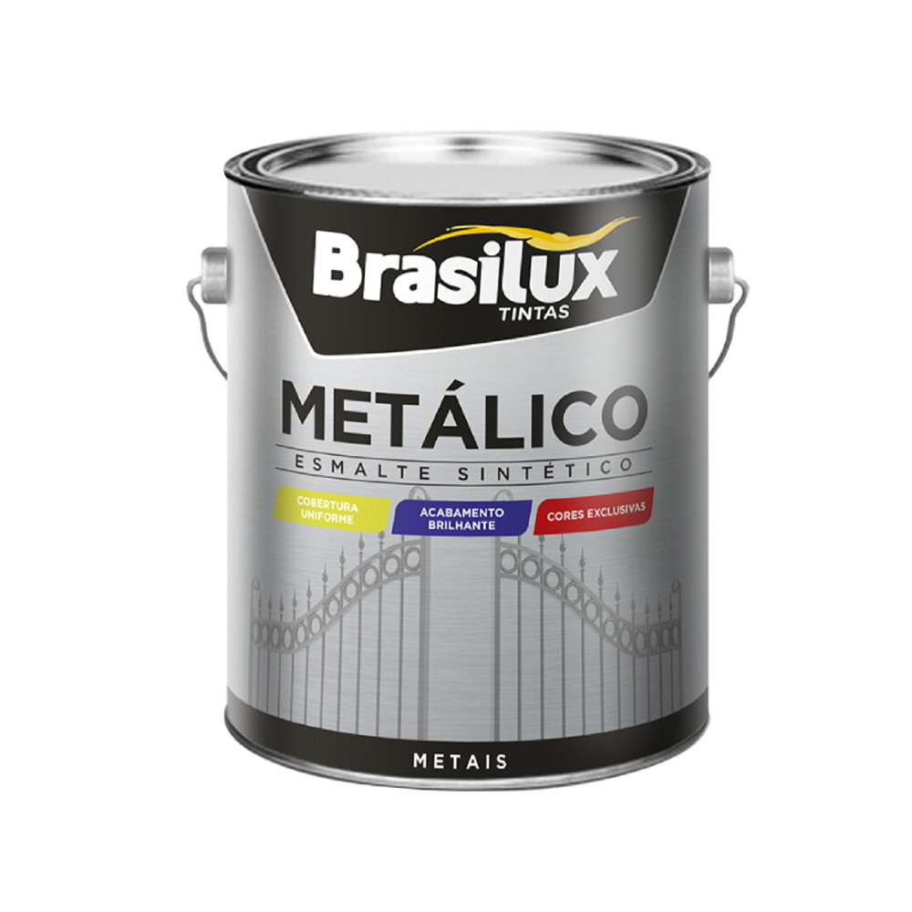 Tinta Esmalte Sintético Metálico Várias Cores 0,9L Brasilux