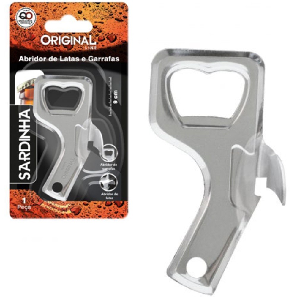 ABRIDOR DE GARRAFA / LATA DE INOX SARDINHA 9CM