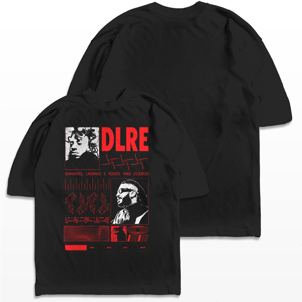 Camiseta Oversized BK Cantor DLRE Diamantes Lagrimas Streetwear Harajuku Aesthetic Camisa Unissex