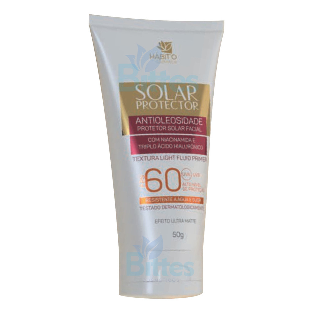 Protetor Solar 60 Fps Hábito Cosmeticos Uva Uvb Rosto Facial