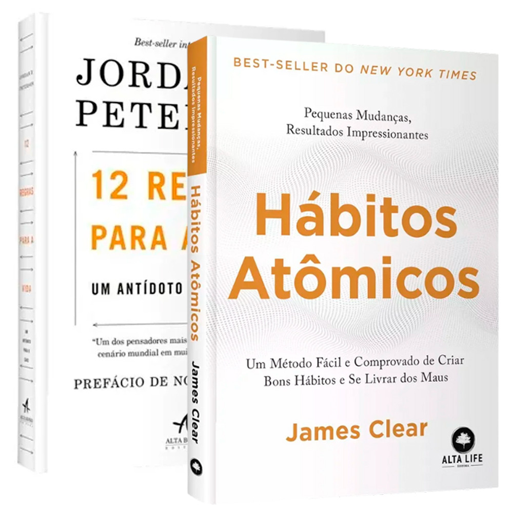 Livro Hábitos Atômicos + 12 Regras Para a Vida - Kit Vida Organizada, Hábitos Poderosos em Oferta na Shopee