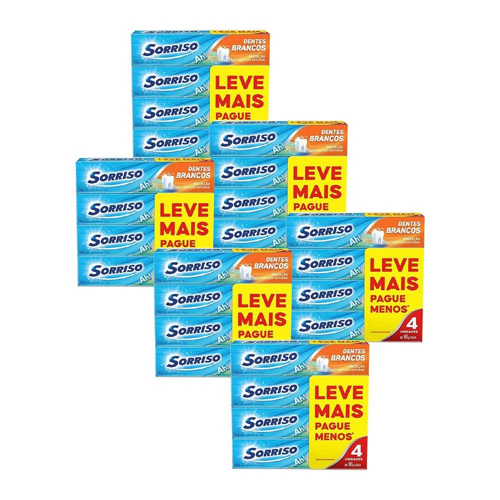 Kit 6 Pack Creme Dental Clareador Sorriso Dentes Brancos 90g
