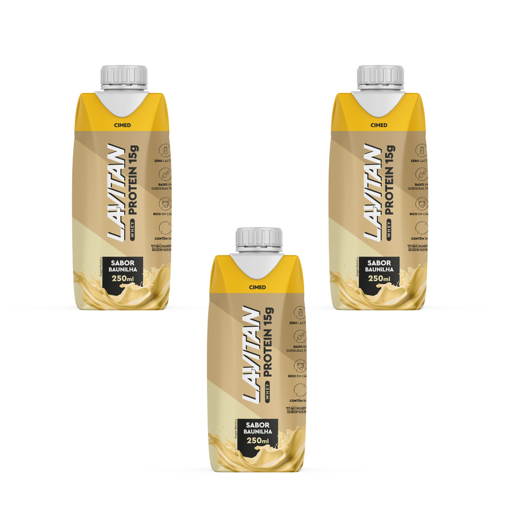Kit 3 und Lavitan Whey Protein Sabor Baunilha 250ml em Oferta na Shopee
