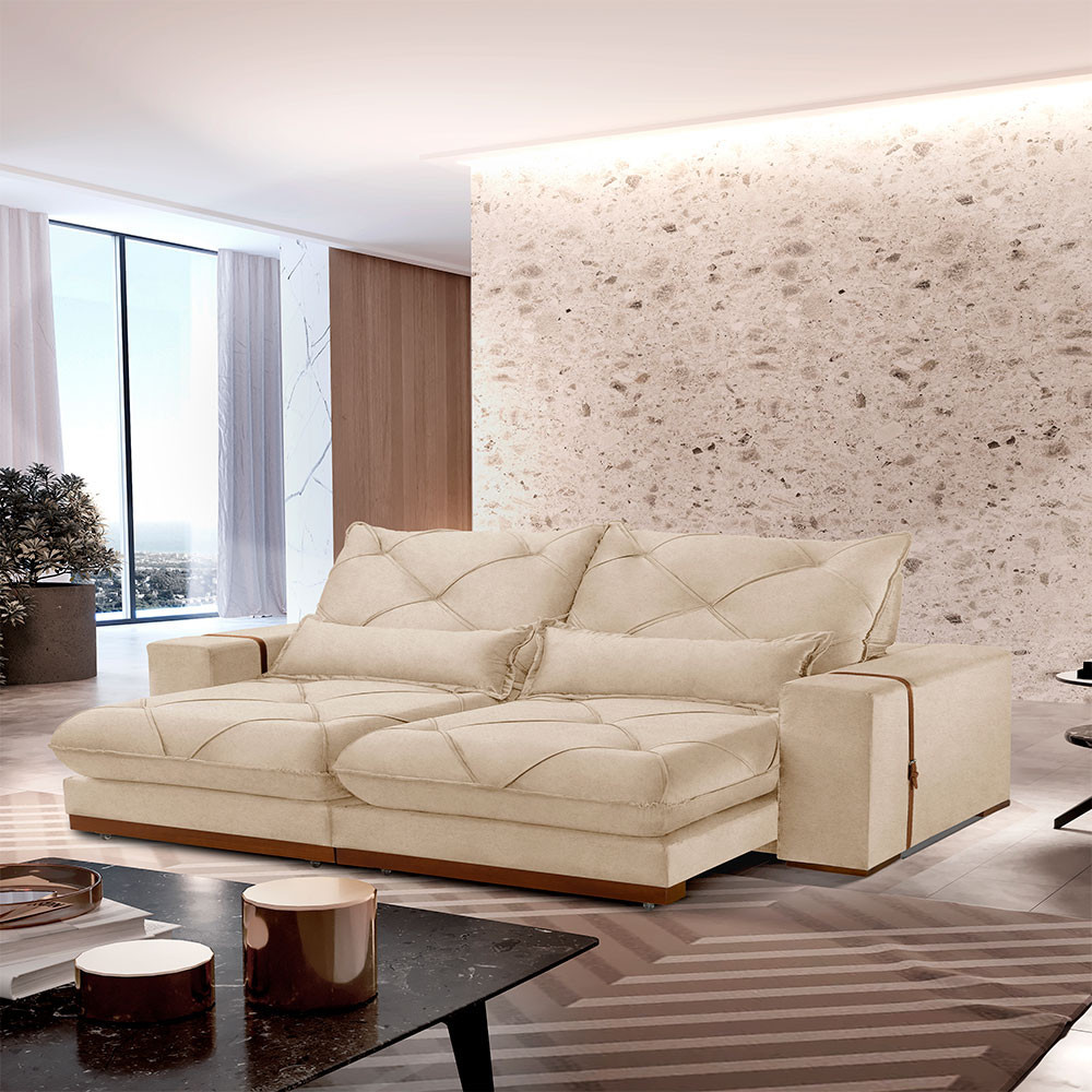 Sofá Turim Linho 02 Módulos de 90cm B25cm Meu Sofá Online