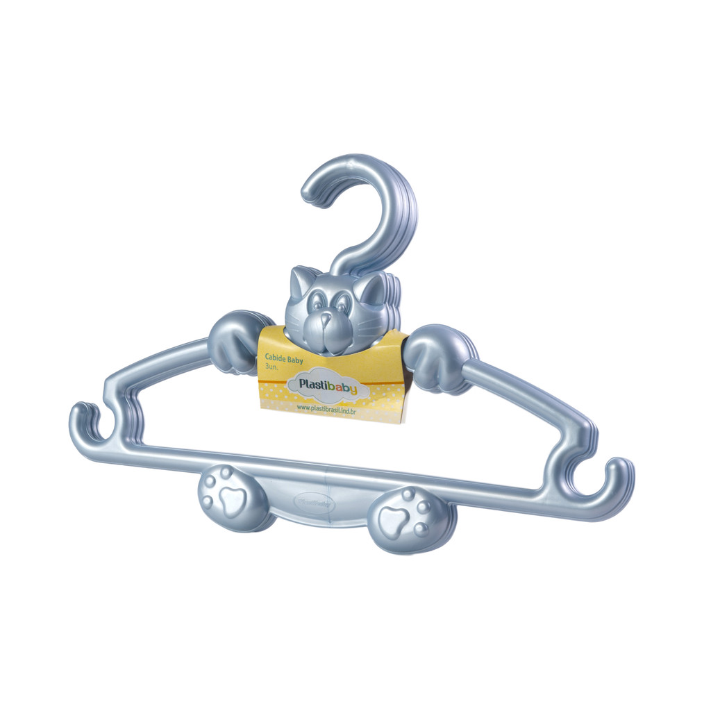 Kit 12 Cabides Baby – Rosa ou Azul Perolado | Para Roupas de Bebê