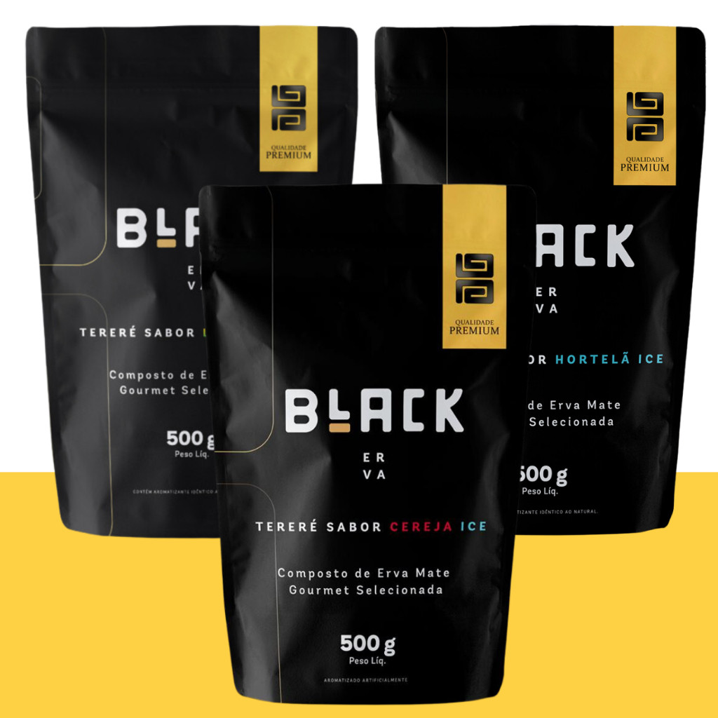 Erva Mate Para Tereré Premium Black Erva 500g (Escolha o Sabor)