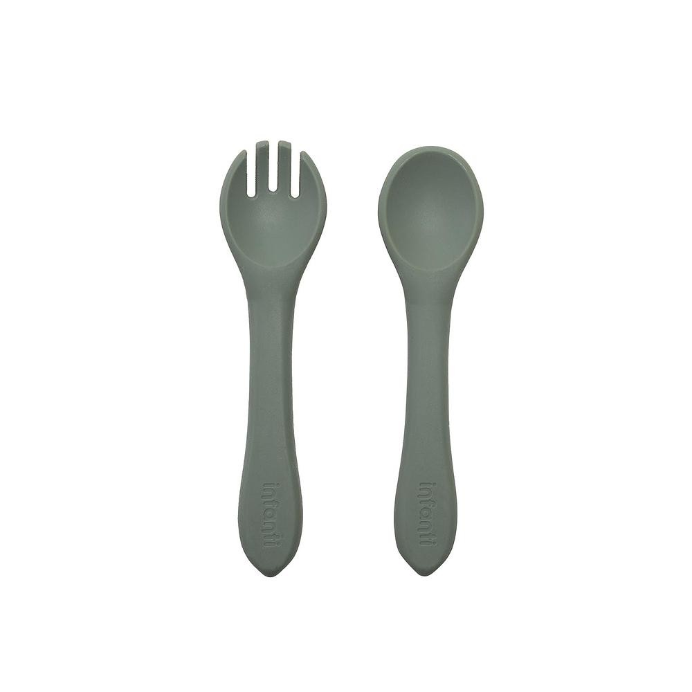 Garfo e Colher de Silicone Para Bebê Piccolo - Infanti