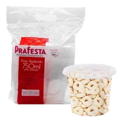 24Un Pote Plástico 750ml Descartável Redondo C/tampa