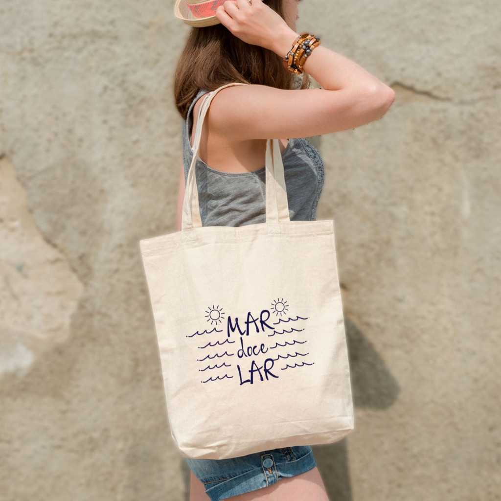 Bolsa Ecológica Ecobag Bolsa Praia Sacola 100% Algodão Cru