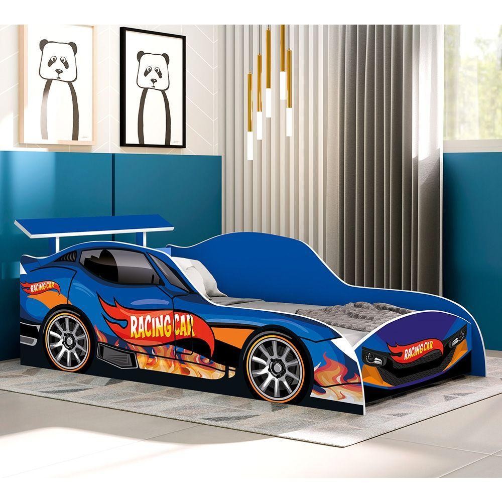 Cama De Solteiro Carros Menino Azul Rida Azul Racing Car Azul