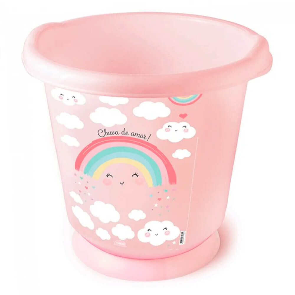 Ofuro Plasútil Sensitive Linha Arco Íris 17 Litros Rosa - Mom & Baby