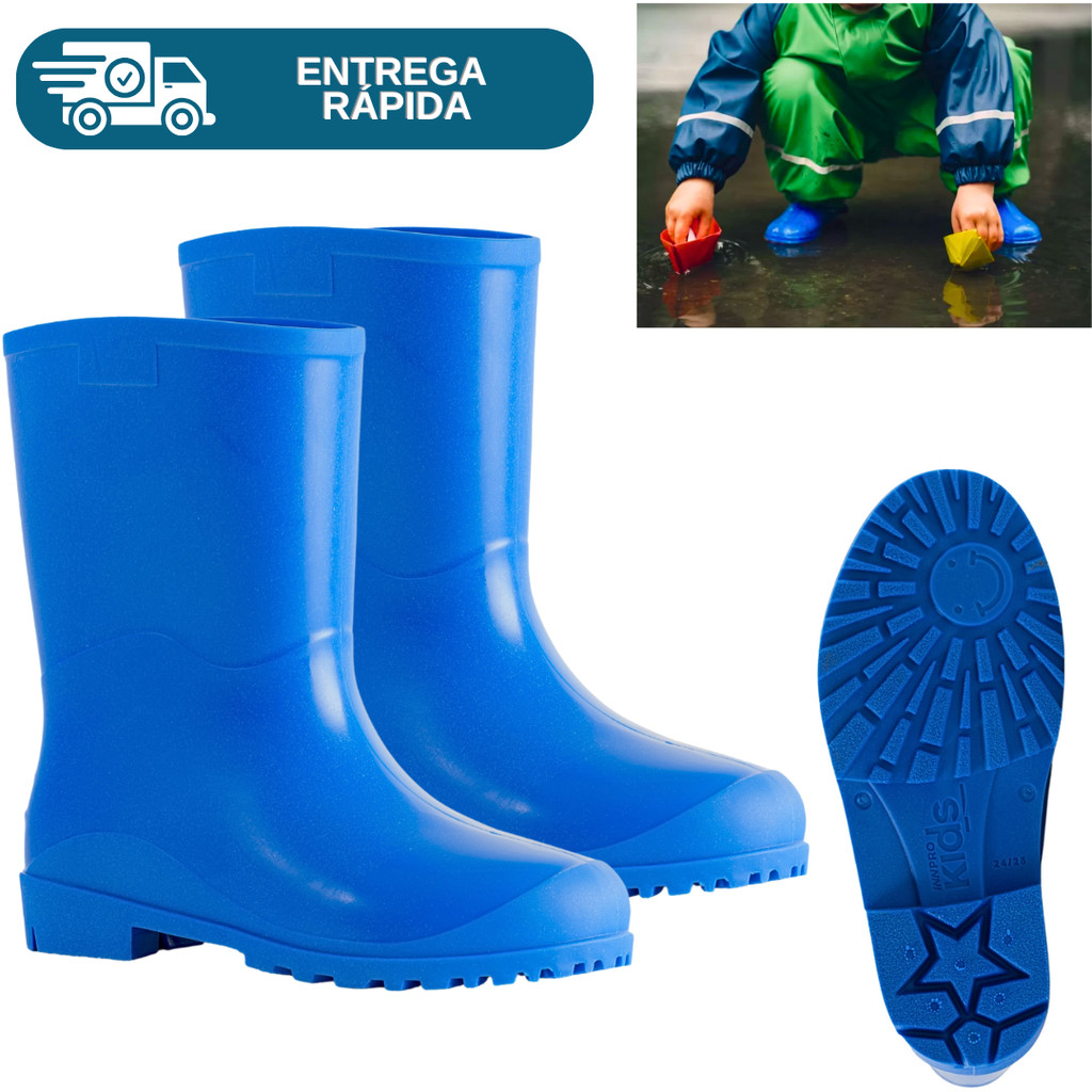 Bota Infantil Galocha Impermeavel Borracha Pvc Chuva Kids Leve Para Criança Menino Menina Epi