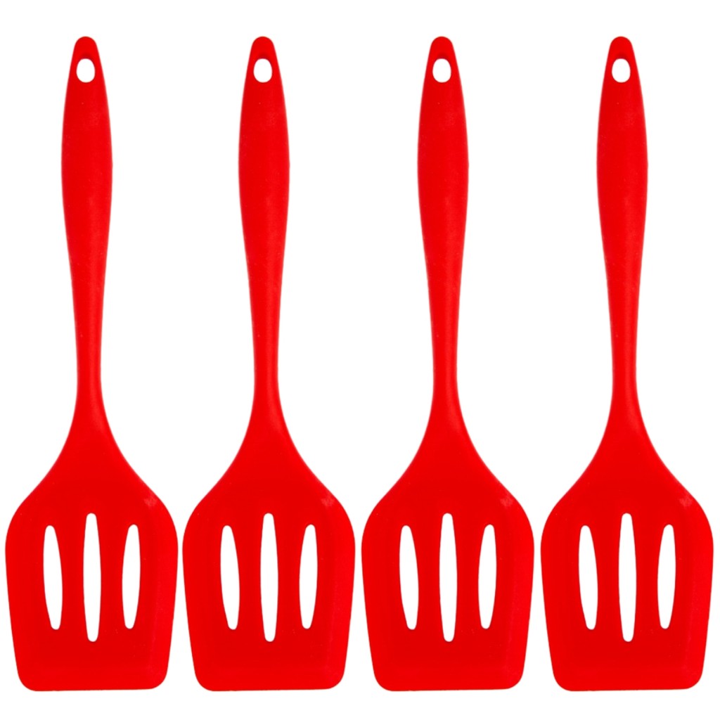 Espatula de Silicone Vazada Vermelha Grande | 04 Un