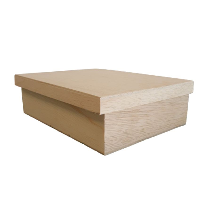Caixa com Tampa Madeira - G - 28x21x9cm - 1 unidade - Rizzo Confeitaria
