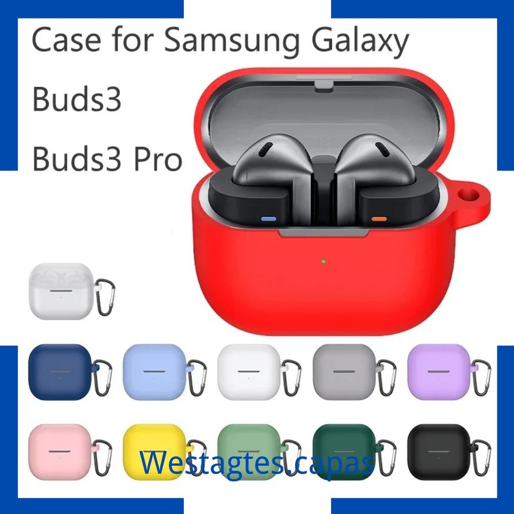 Capa protetora para buds 3/3pro , capa protetora de silicone macio para samsung 