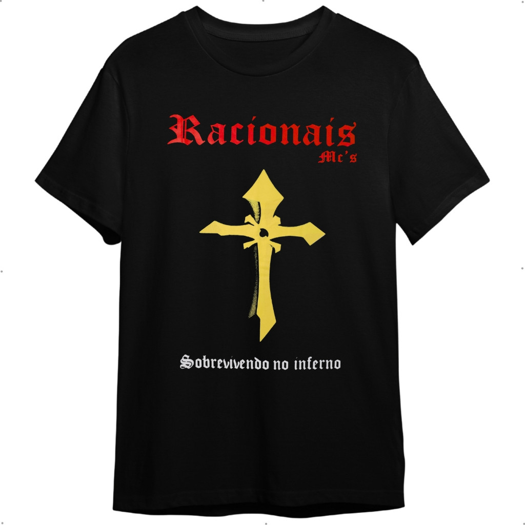 Camiseta Básica Racionais Camisa 100% Algodão Streetwear Temos Plus Size Lançamento - Envio Rápido