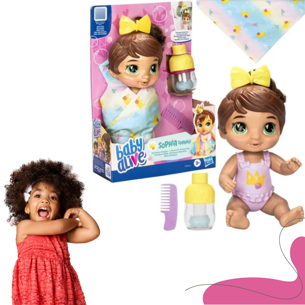 Boneca Baby Alive Bebê Shampoo Morena - Hasbro F9120