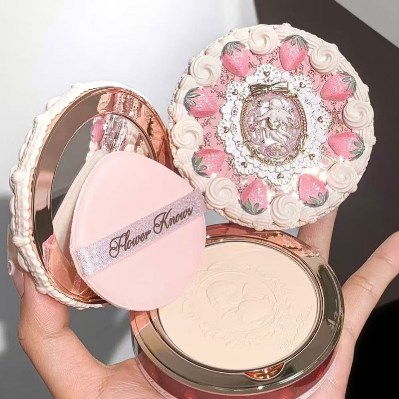 Flower Knows Strawberry Cupid Collection Pó De Maquiagem Fixo Series Powder Não É Fácil De Consertar A E O Suave , Leve em Oferta na Shopee