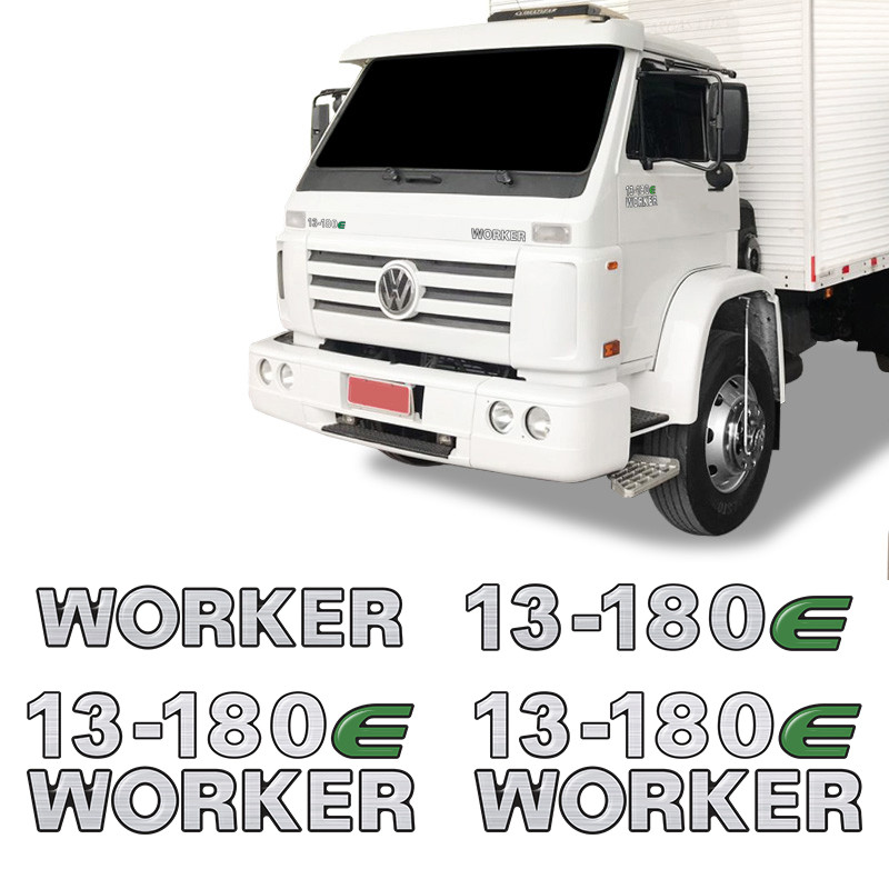 Adesivo 13-180e Worker Emblemas Caminhão Volkswagen Escovado em Oferta na Shopee