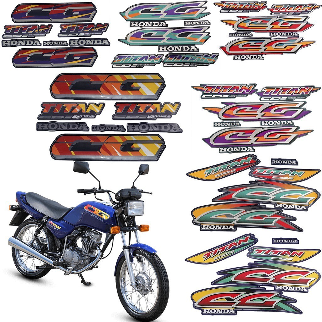 Kit Adesivos Cg 125 Titan 125 1995 Até 1999/2000 Azul