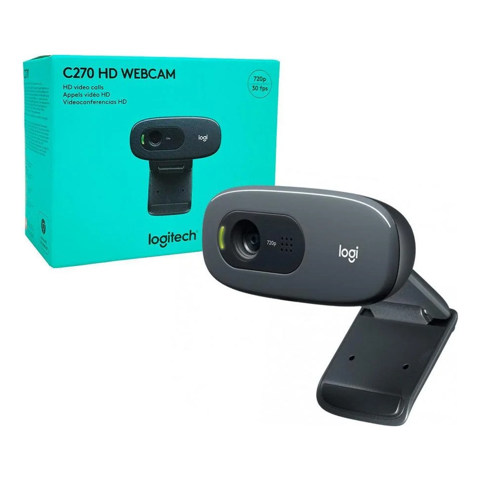 Webcam Hd Logitech C270 720p 30 Fps Microfone Integrado Pto