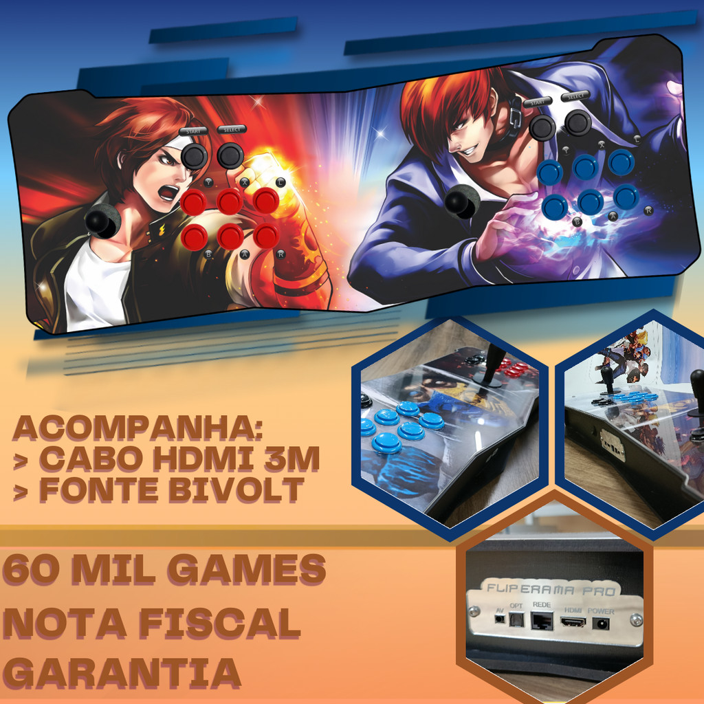 Super Fliperama retro com 60 mil jogos garantia e nota fiscal