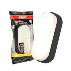 Arandela Led Hummer Evo 12w 3000k Branco Quente 110v/220v Bivolt a prova dáguar Preto Cod: 157920576 Avant