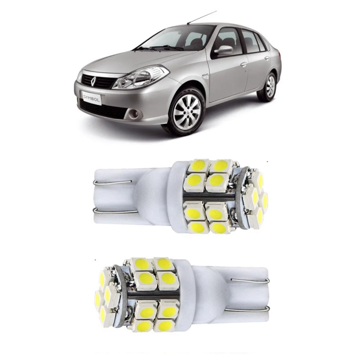 Par Lampada Pingo 20 LED T10 Symbol Farol Teto Placa 5w