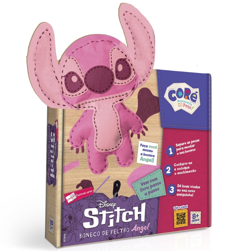 BONECO DE FELTRO ANGEL TOYSTER DISNEY COLEÇÃO FAZENDO ARTE COSTURA LINHA AGULHA KIT STITCH ALINHAVOS em Oferta na Shopee