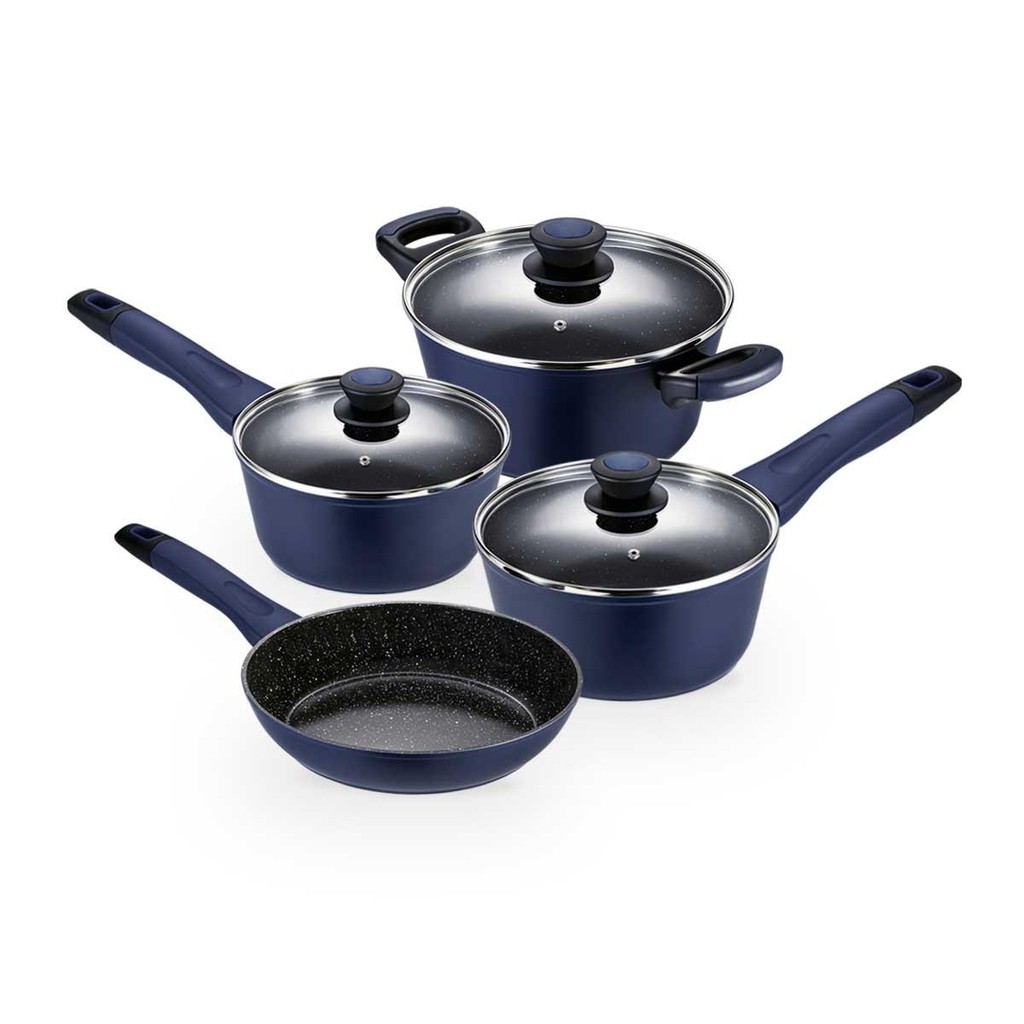 Jogo de Panelas para Indução 4 peças Everyday Azul em Oferta na Shopee