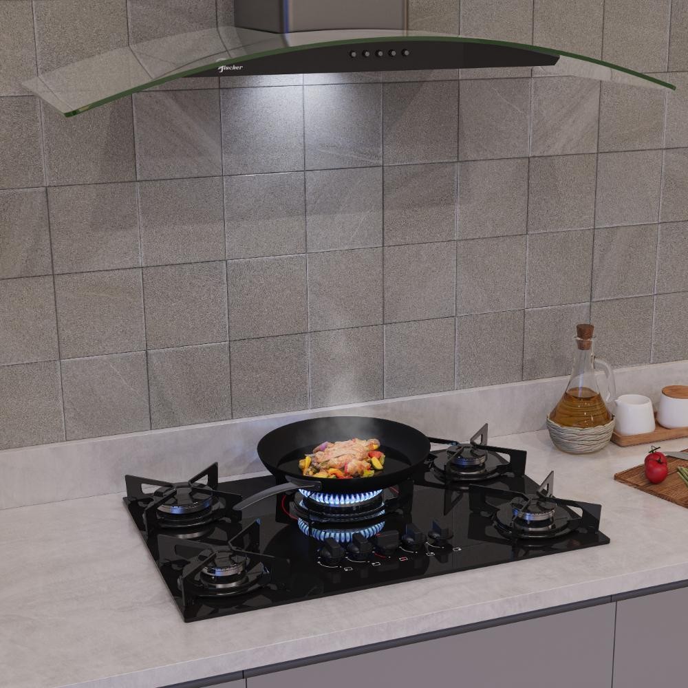 Coifa de Parede 90cm Fischer Fit Vidro Curvo com Função Depurador e Exaustor Inox 220V — imagem 2 de 2