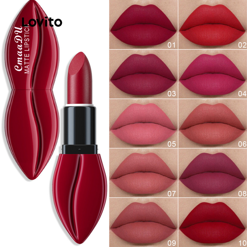 Lovito Casual Cor Lisa Desenvolvimento Todos Os Dias Cores Versáteis Brilho Labial Para Mulheres LCS09090 em Oferta na Shopee