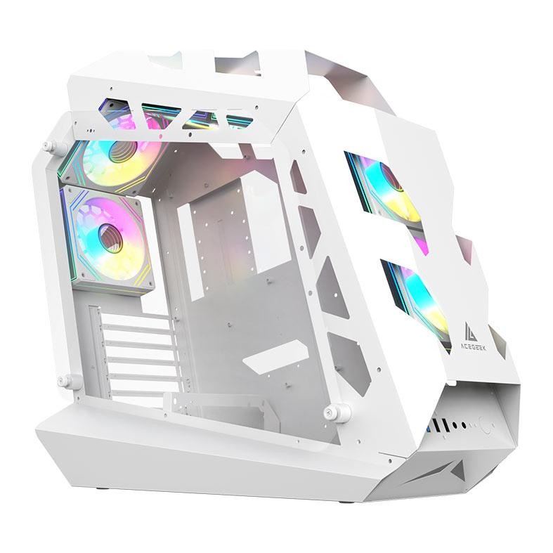 Gabinete Gamer Acegeek Vortex, Mid-Tower, Lateral de Vidro, Branco, AG-VORTEX-WH