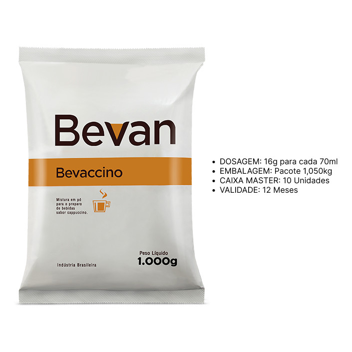 Kit 3Kg Cappuccino Bevaccino Bevan em Oferta na Shopee