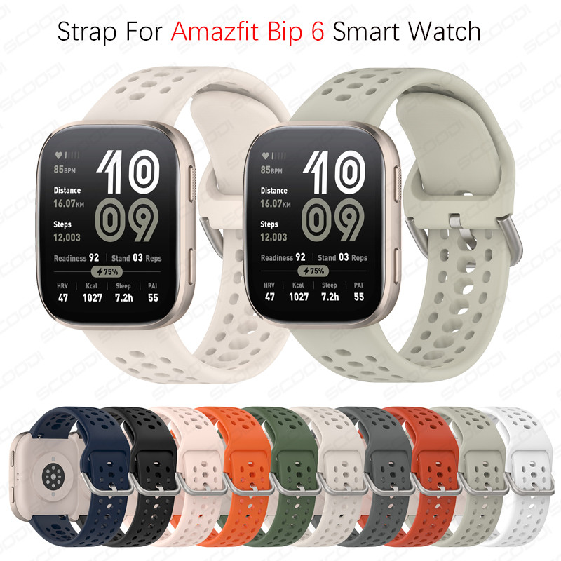 Pulseira De Silicone Para Huami Amazfit Bip 6 Smartwatch Relógio Inteligente Respirável Macia em Oferta na Shopee